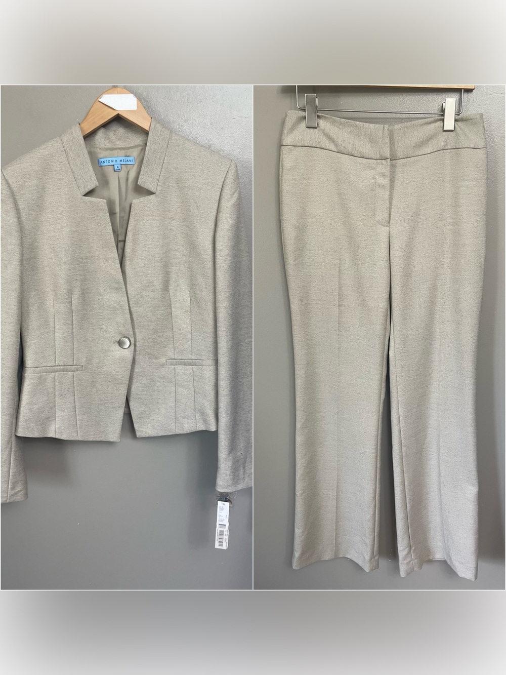 Antonio Melani Suit Set pants 4 jacket 6 workwear neutral